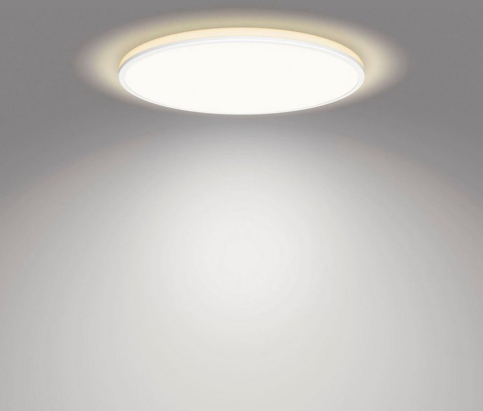 Philips LED Deckenleuchte Ozziet, Dimmfunktion, LED fest integriert,  Tageslichtweiß, Superschlankes Design