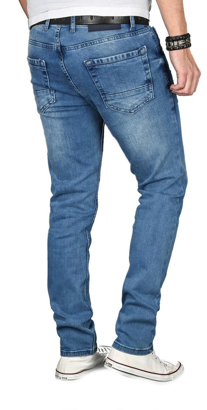 Alessandro Salvarini Straight-Jeans A. Salvarini Herren Jeans Salvarini-Basic3 Stretch mit Elasthan