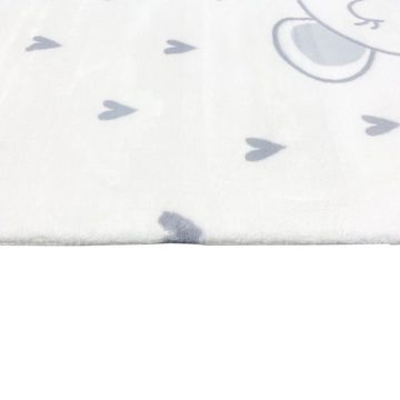 Teppich Spiel-Teppich pflegeleicht - ein niedlicher Bär – Herzchen in creme, Carpetia, rechteckig, Höhe: 18 mm