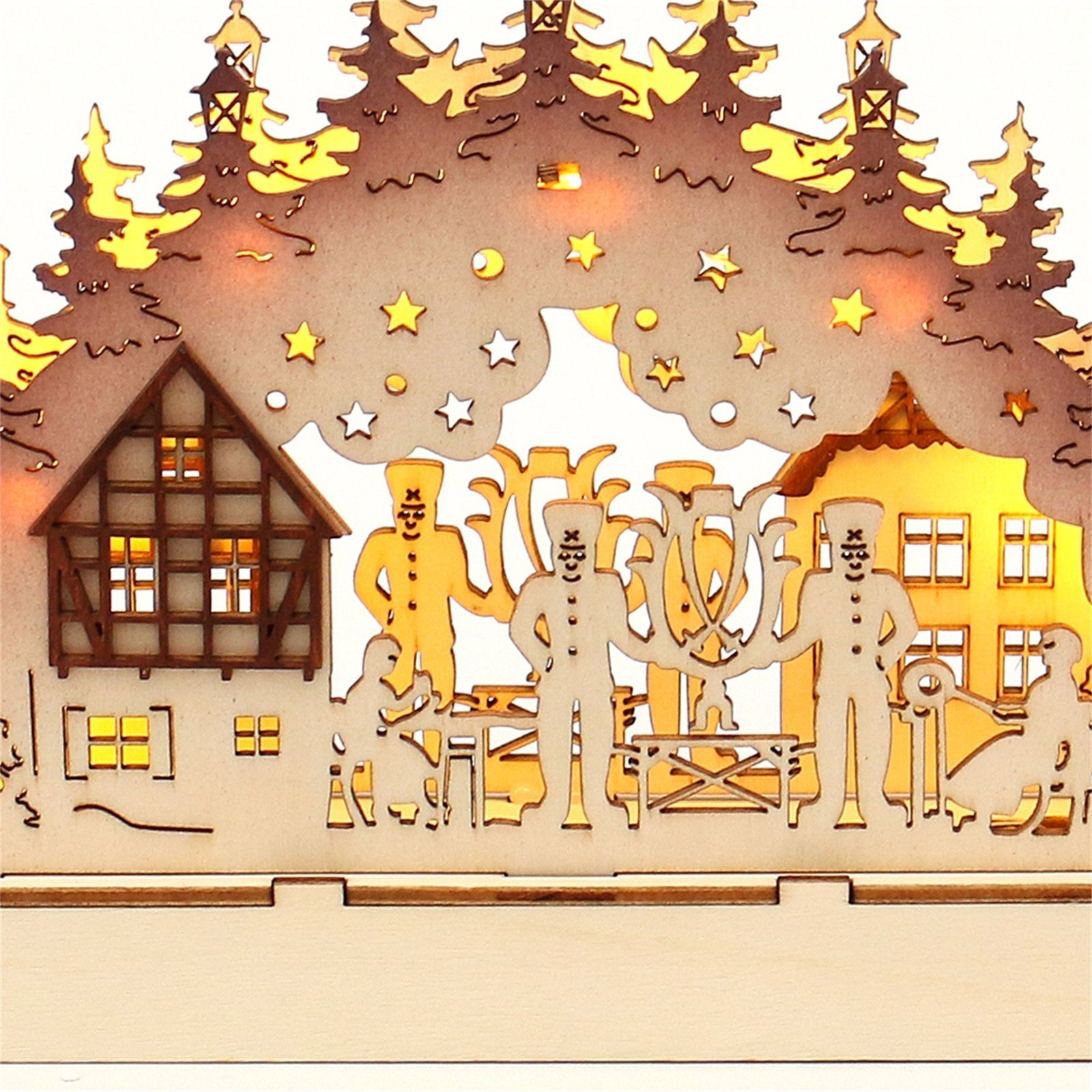 SIGRO Schwibbogen Holz Schwibbogen, LED 4-fach Lichterbogen Weihnachtsdeko sortiert