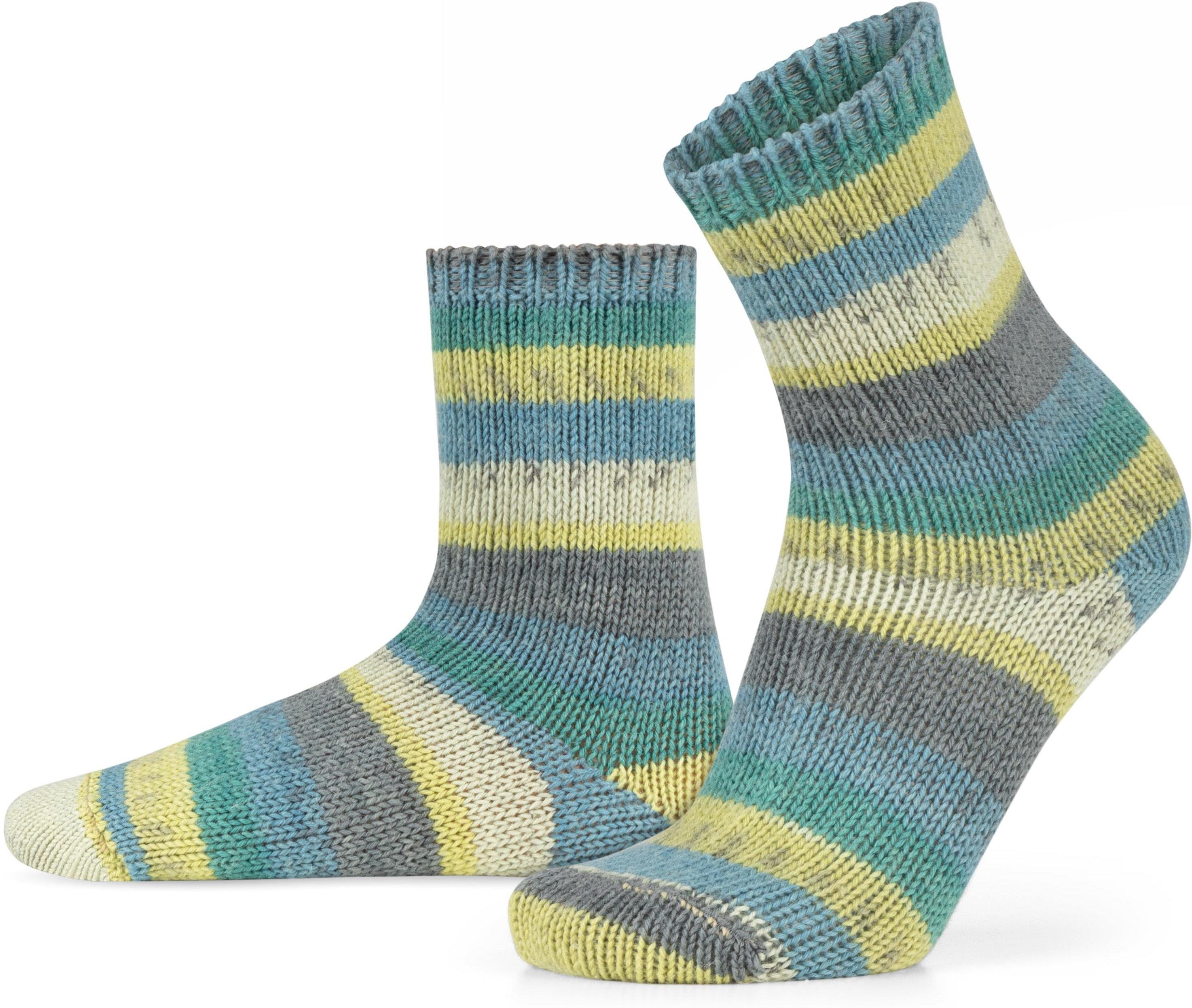 normani Thermosocken 2 Paar Gestrickte Wollsocken Bunt-geringelt (2 Paar) h günstig online kaufen