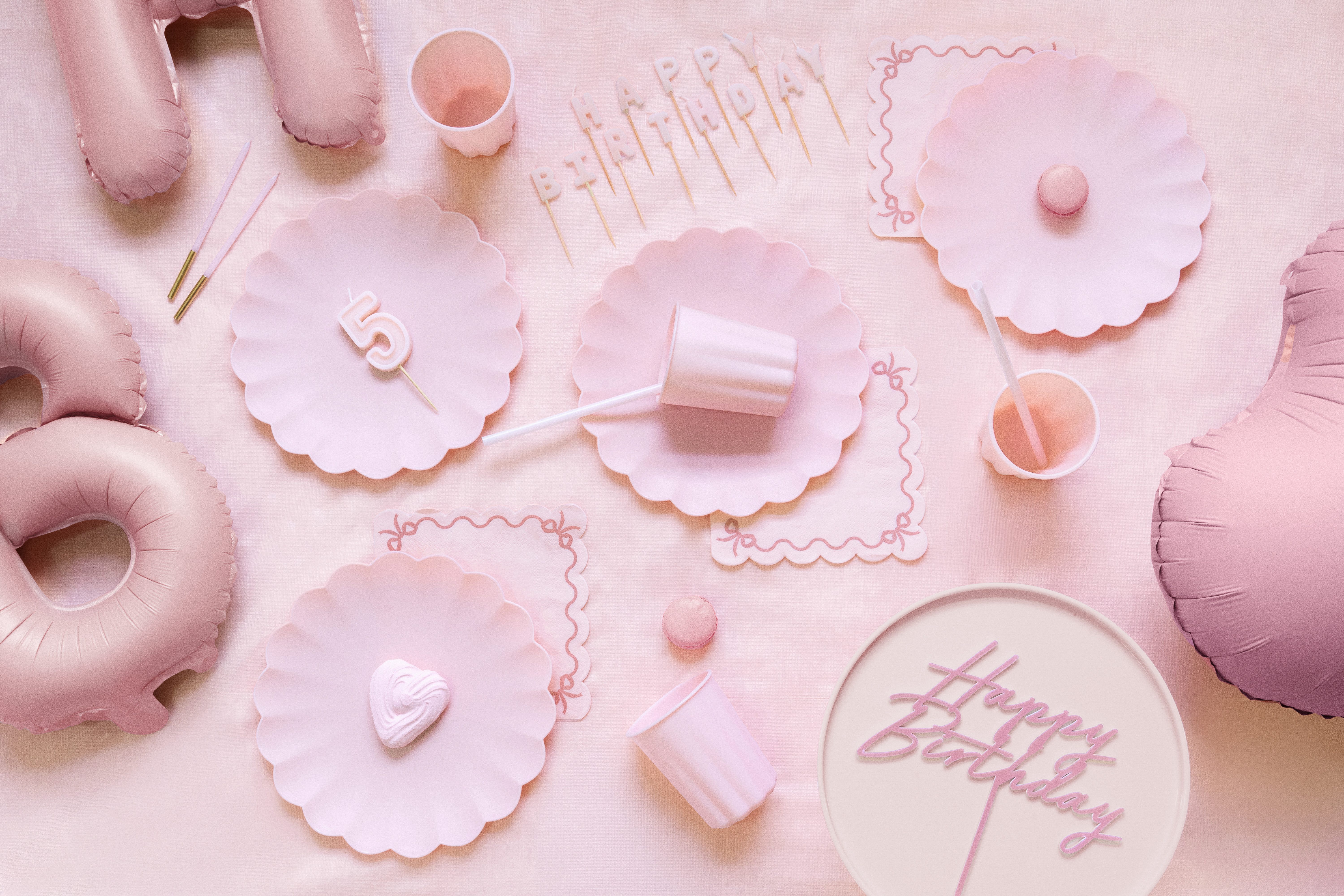 partydeco Hängedekoration Servietten mit Rüschenrand Hellrosa günstig online kaufen