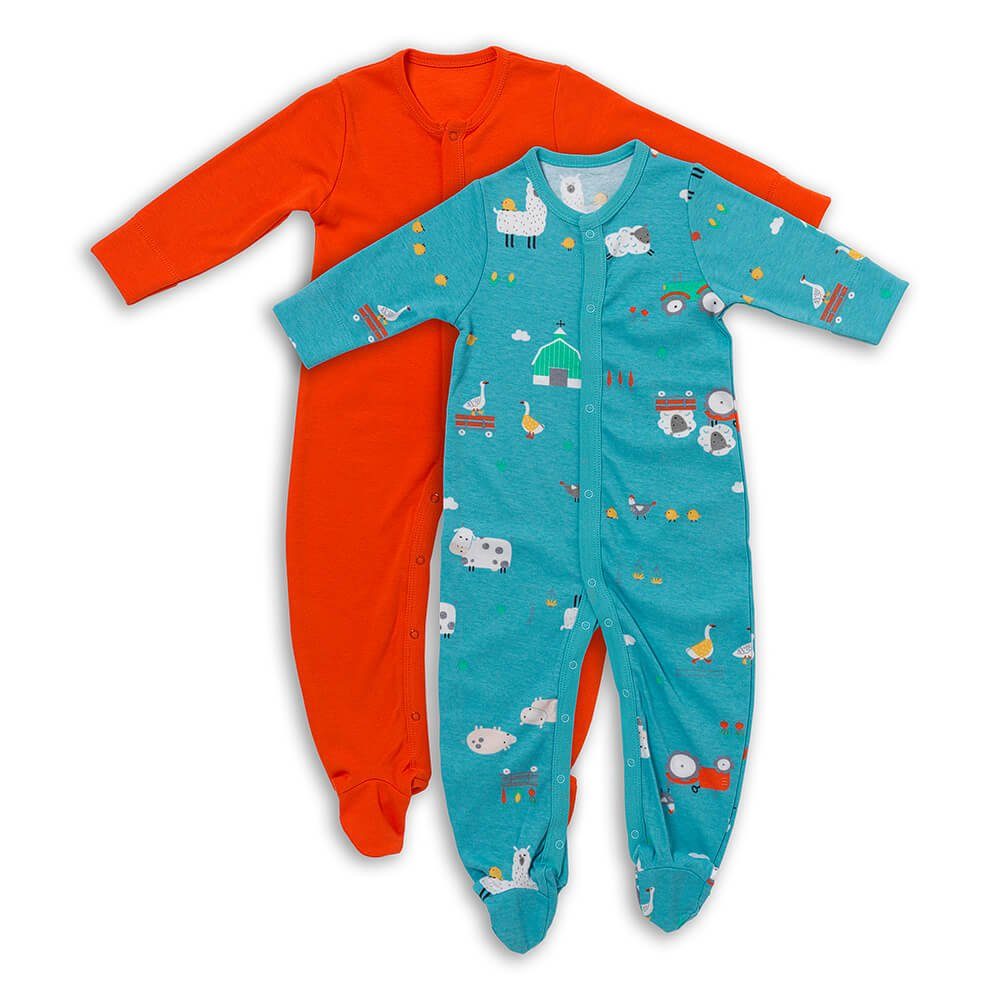 Schlafanzug Bio Baby-Schlafanzug langarm 2er Pack OEKO-TEX zertifiziert