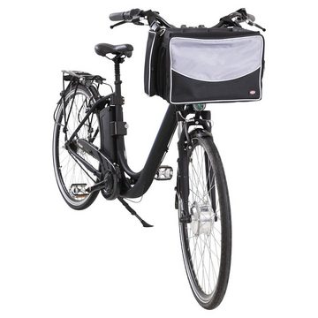TRIXIE Tierfahrradkorb Fahrrad Front-Box für Hunde schwarz/grau