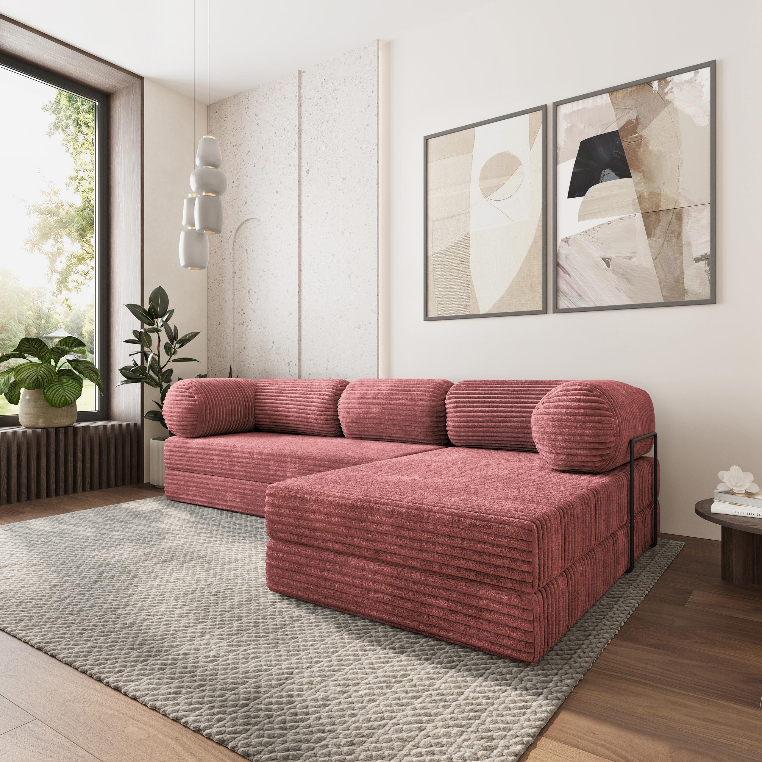Masseno Ecksofa ETERA modulares Boneless Sofa mit Schlaffunktion