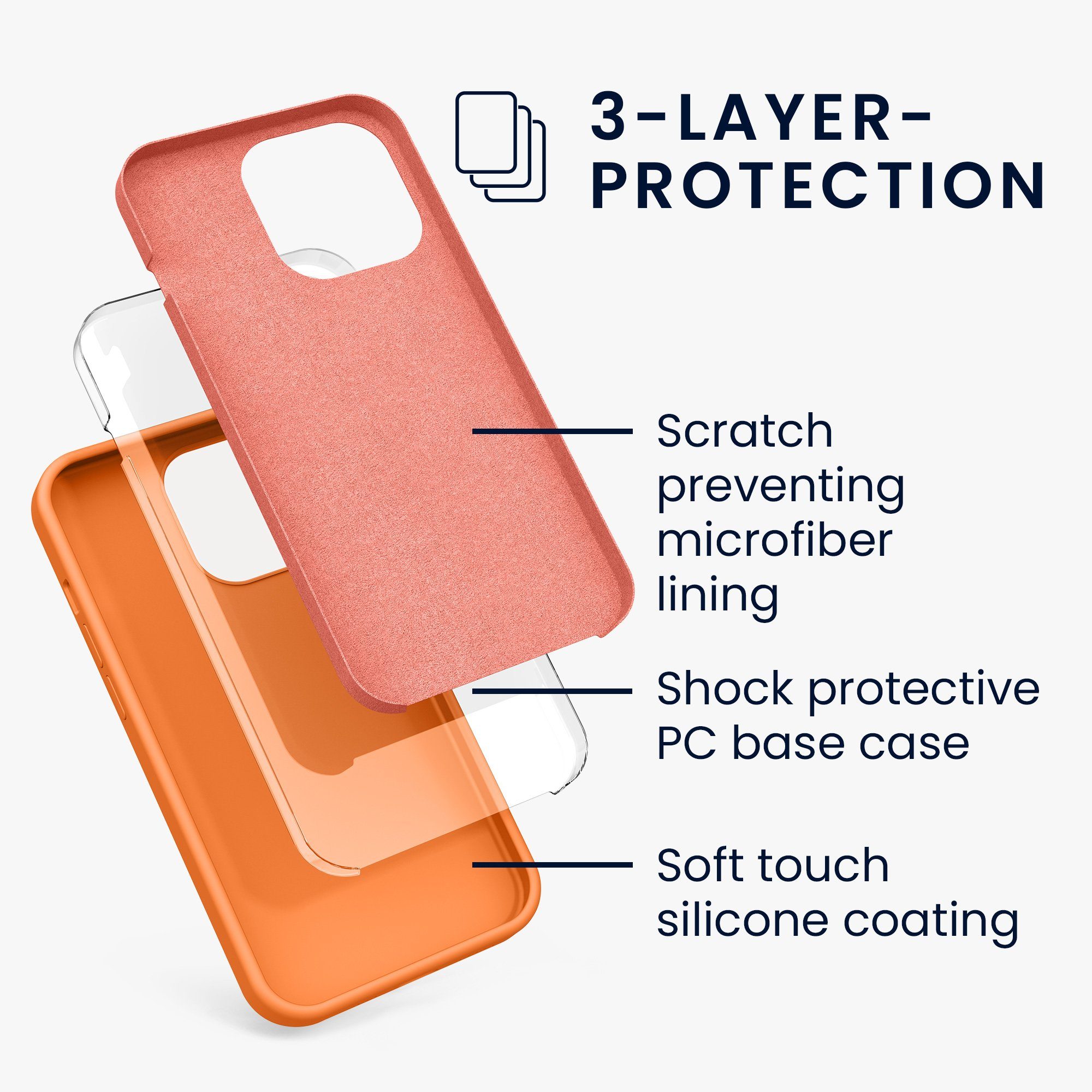 kwmobile Handyhülle Hülle für Apple iPhone 13 Pro, Hülle Silikon gummiert - Handyhülle - Handy Case Cover