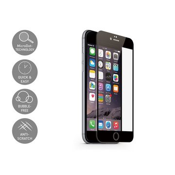 KMP Creative Lifesytle Product Hartglas Displayschutz für iPhone 6, 6s Frame Black für Apple IPhone 6, 6s, Displayschutzglas, Singlepack, 1 Stück, Extrem bruch- und kratzsicheres Glas, AntiScratchLevel 9H