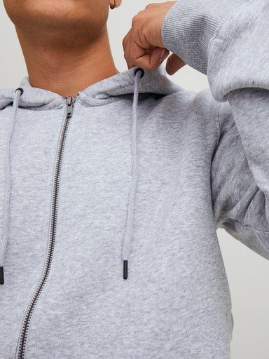 Jack & Jones Kapuzensweatjacke JJEBRADLEY mit Kapuze, ideal für kalte Jahreszeit Materialmix, relaxed fit