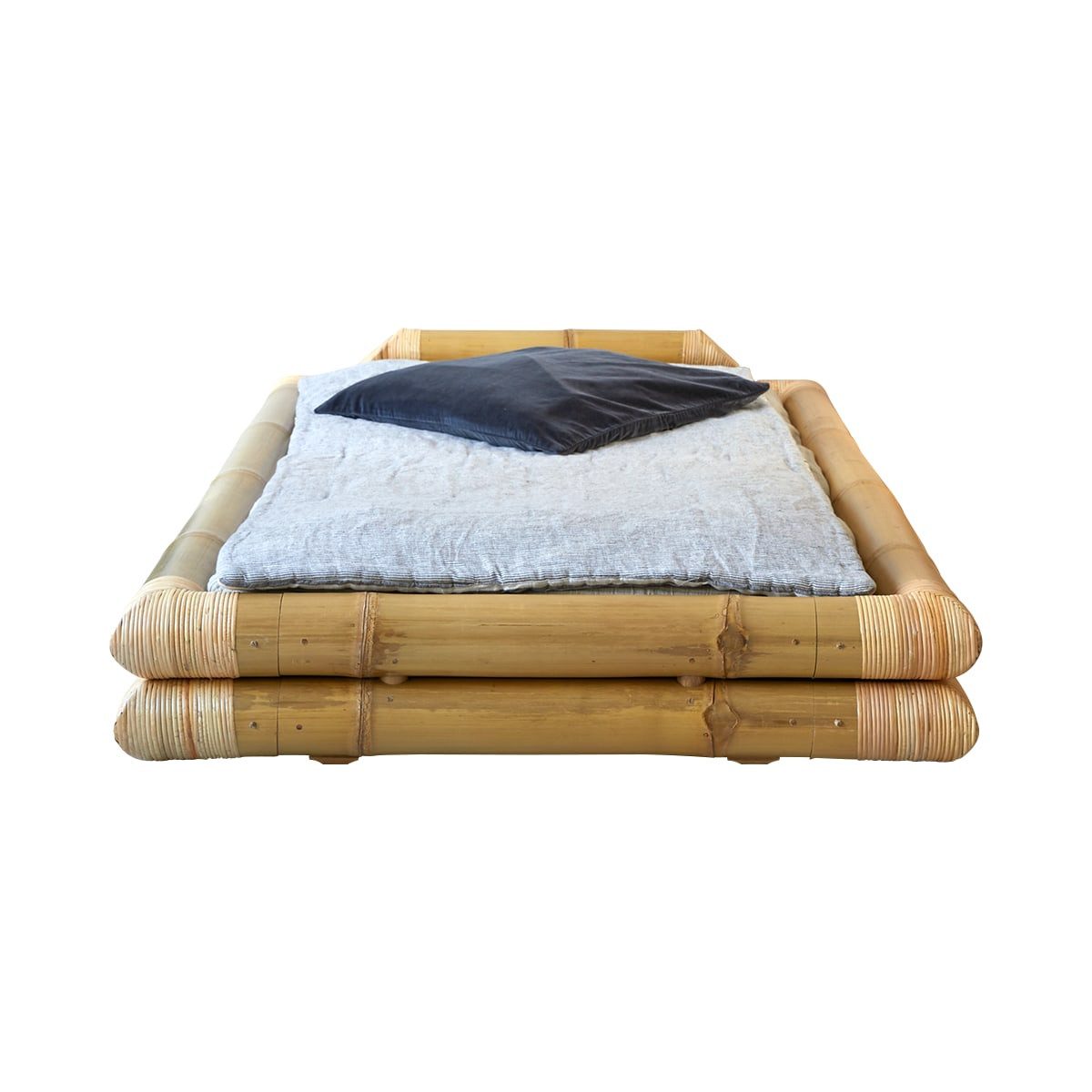 Tikamoon Massivholzbett Balyss Futonbett aus Bambus 90x190 cm