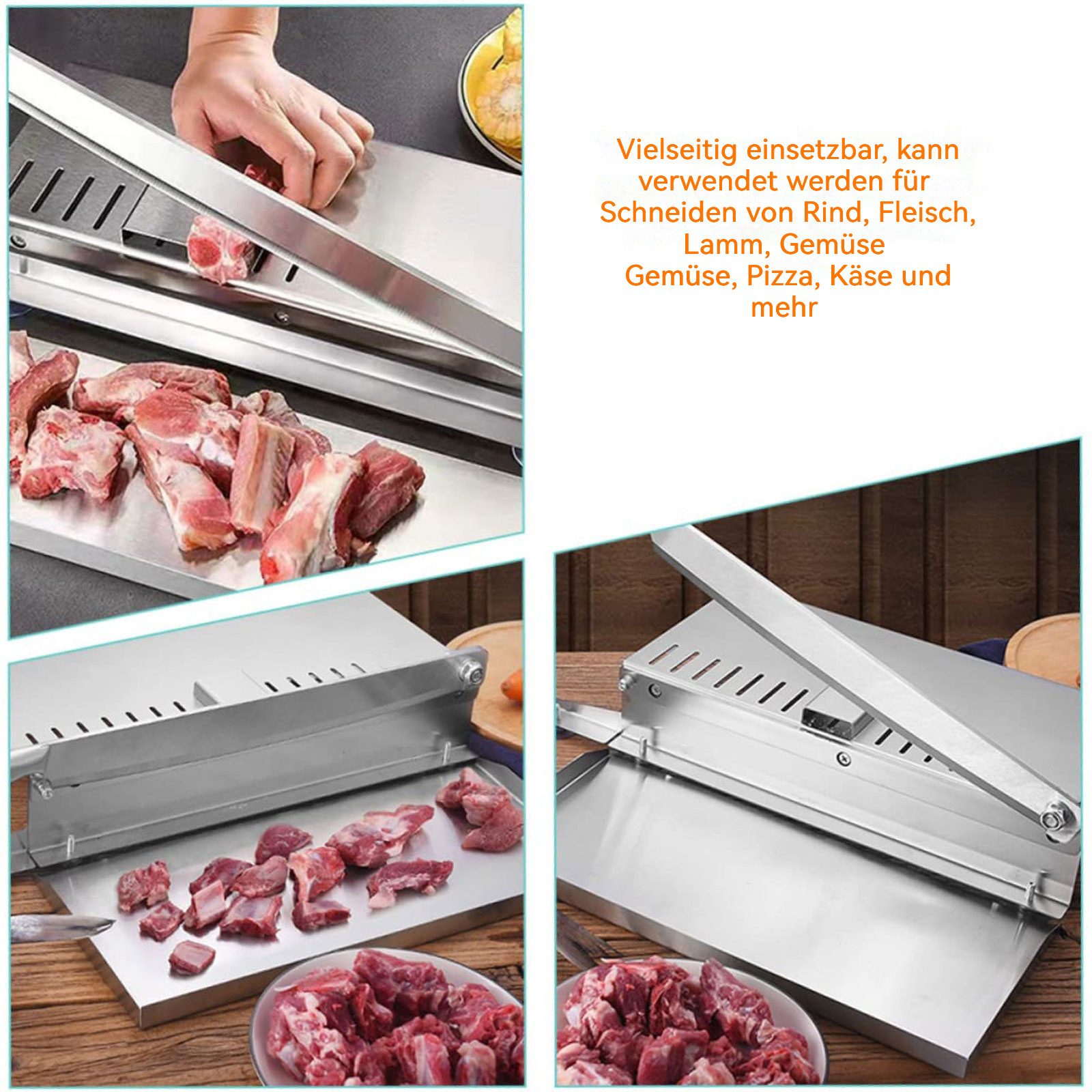 PODOFO Allesschneider Manueller Knochen-Fleisch-Schneider Aus Edelstahl,für Fleisch, Gemüse