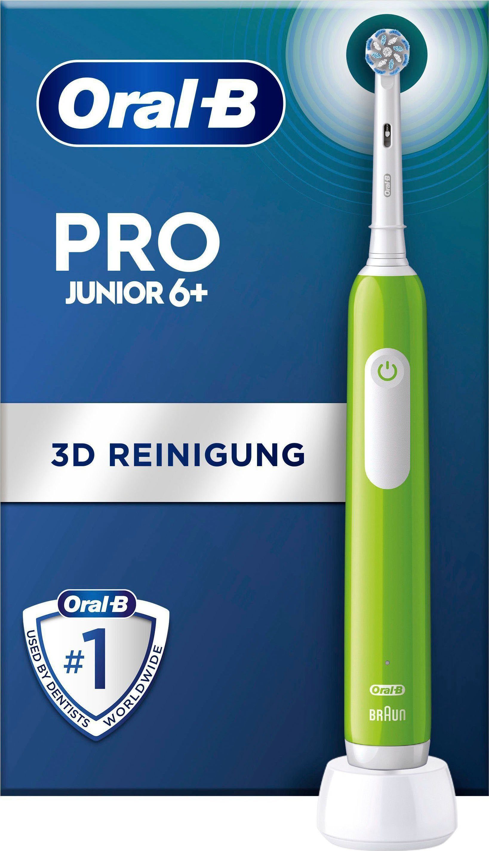 Oral-B Elektrische Zahnbürste Oral-B Pro Junior Elektrische Zahnbürste, Lila, Aufsteckbürsten: 1 St., Drucksensor
