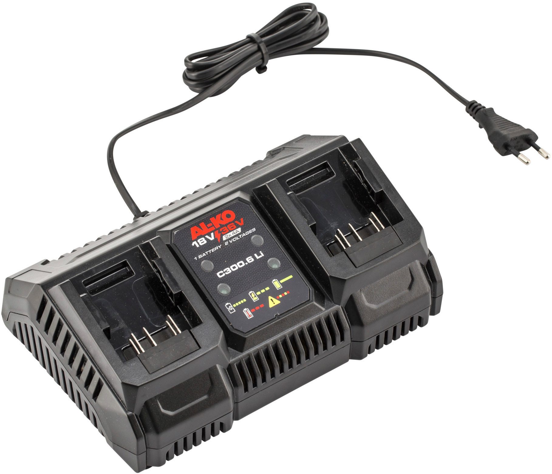 AL-KO Doppelladegerät 18 V / 36 V C300.6 Li 2x4A Batterie-Ladegerät