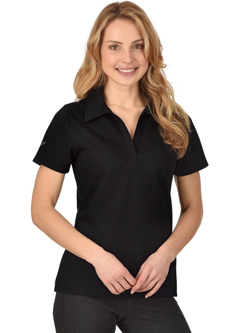 Poloshirt ohne TRIGEMA Trigema schwarz Poloshirt Knopfleiste