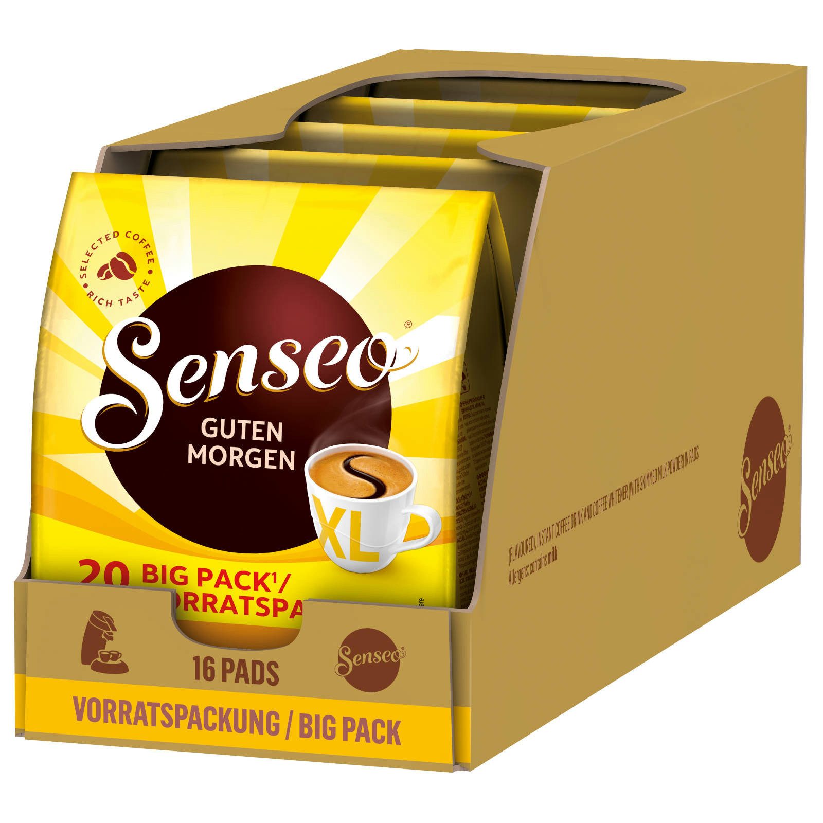 Senseo Kaffee Pads Guten Morgen XL 5 x 20 Getränke Vorteilspack, (Packung, 5er Pack)