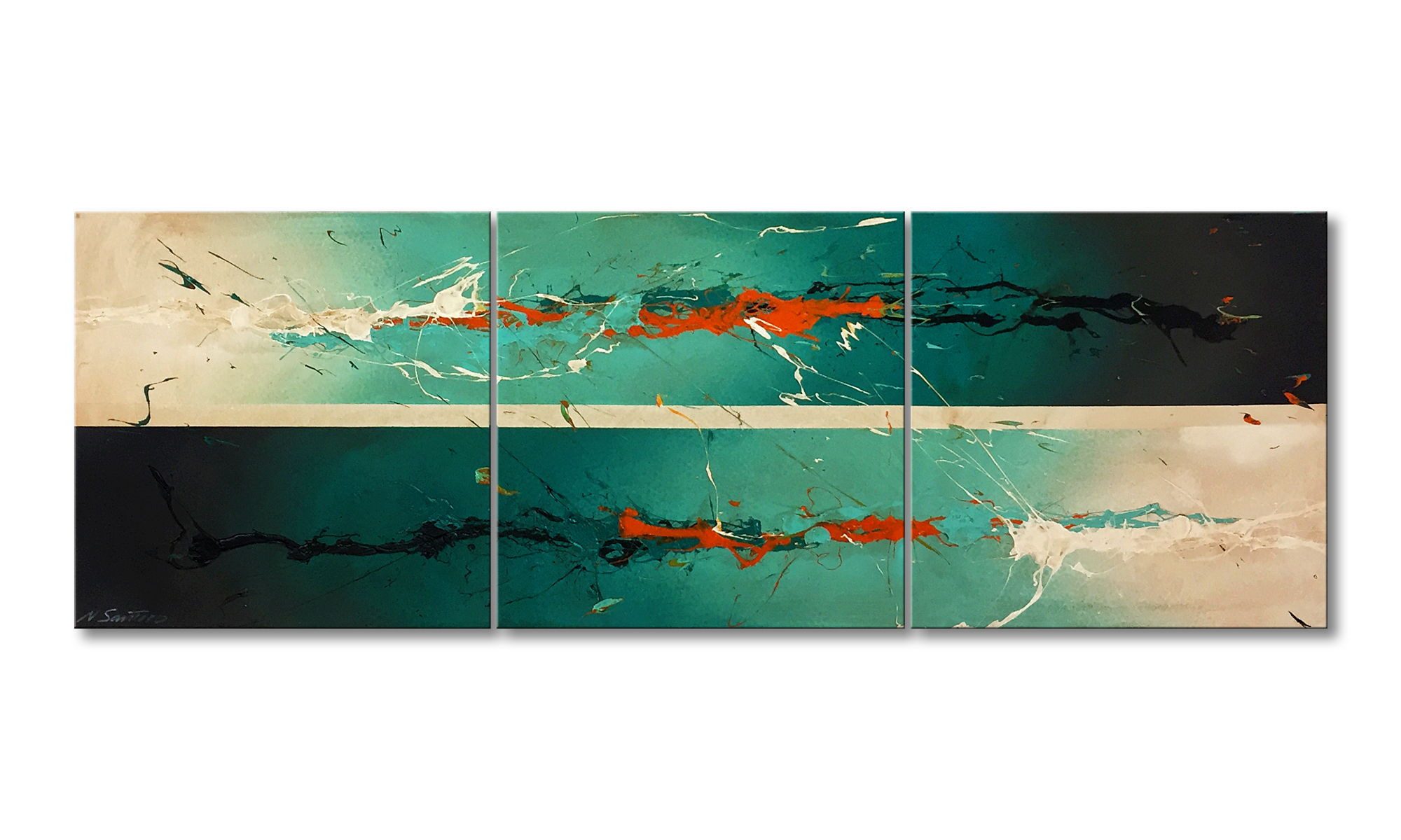 WandbilderXXL XXL-Wandbild Jungle Heat 210 x 70 cm, Abstraktes Картина, handgemaltes Unikat