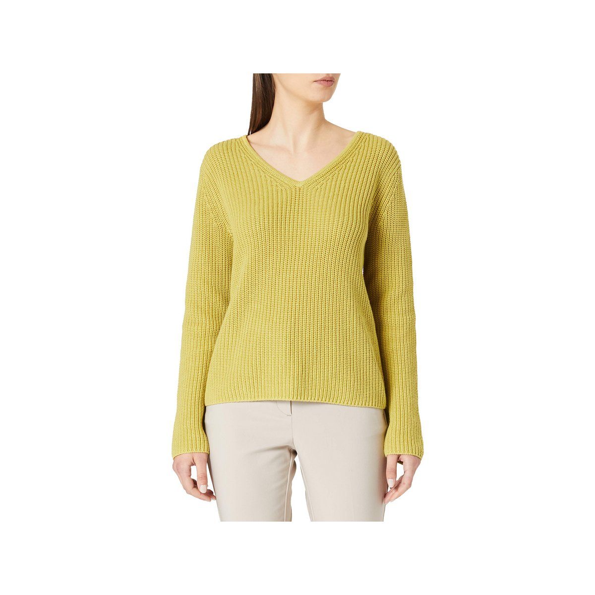 Comma V-Ausschnitt-Pullover grün regular (1-tlg) | V-Pullover