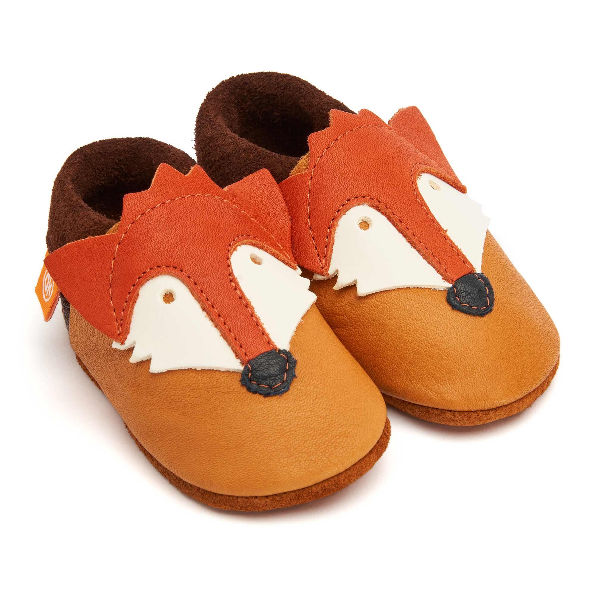 Orangenkinder® Franz der Fuchs Baby Krabbelschuh pflanzlich gegerbtes Leder, Made in Germany, atmungsaktiv