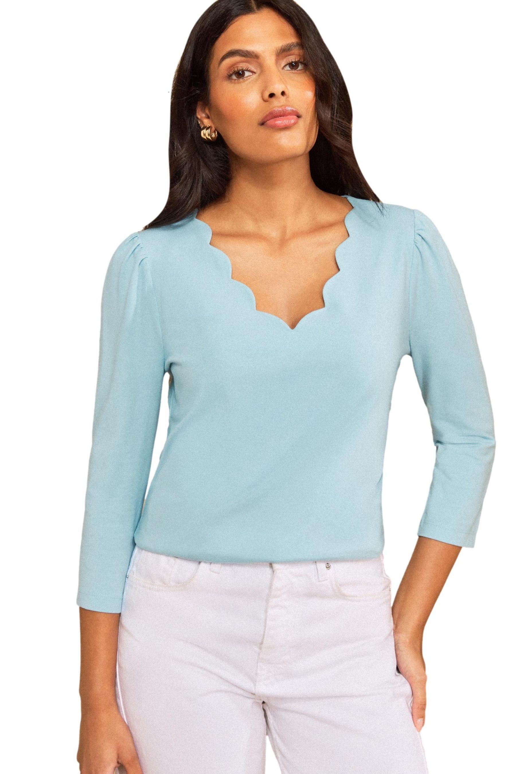 V-Shirt Love & Roses Oberteil mit 3/4-Ärmeln, Regular