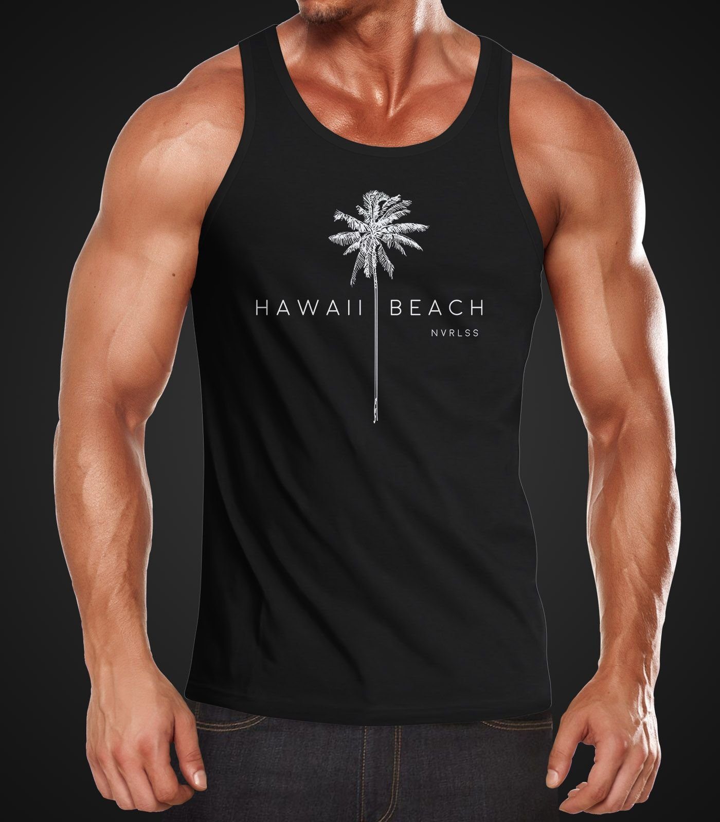 Neverless Tanktop Herren Tank-Top Hawaii Beach Palme Muskelshirt Muscle Shi günstig online kaufen