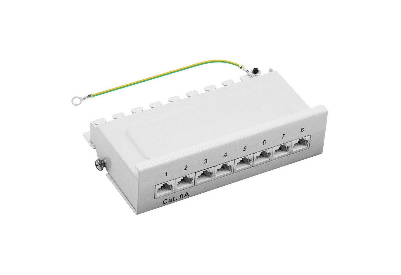 ProfiPatch Patchpanel Verteilerfeld Cat. 6A Desktop Netzwerk-Patch-Panel (8 Ports, 1 HE)