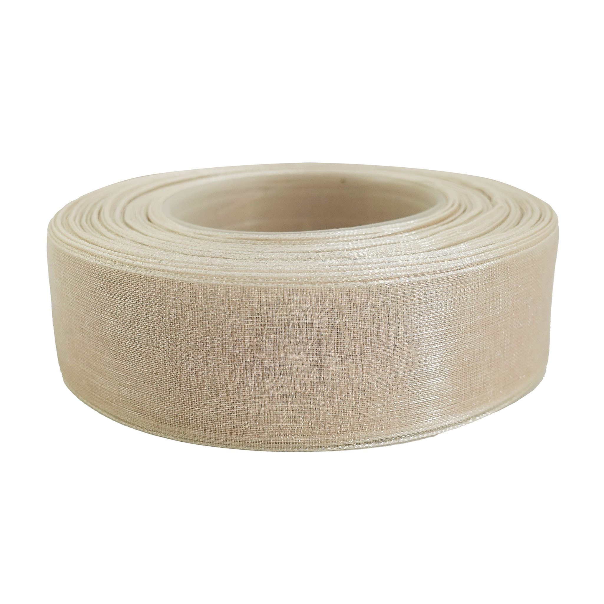 maDDma Organzaband 27m Chiffonband 25mm Polyester Schleifenband Dekoration Geschenkband, sand
