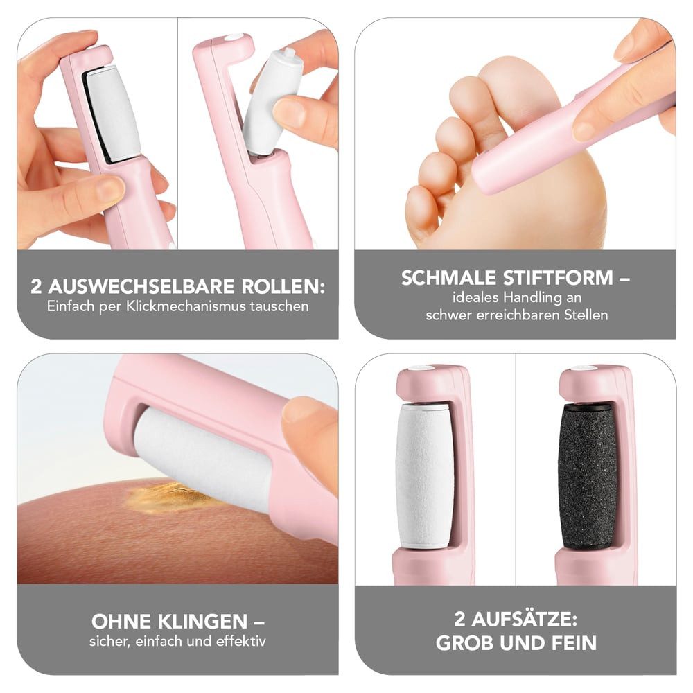 VITALmaxx Pediküreaufsatz Ersatz-Rolle Set 4-tlg. - weiß/schwarz, 4-St.