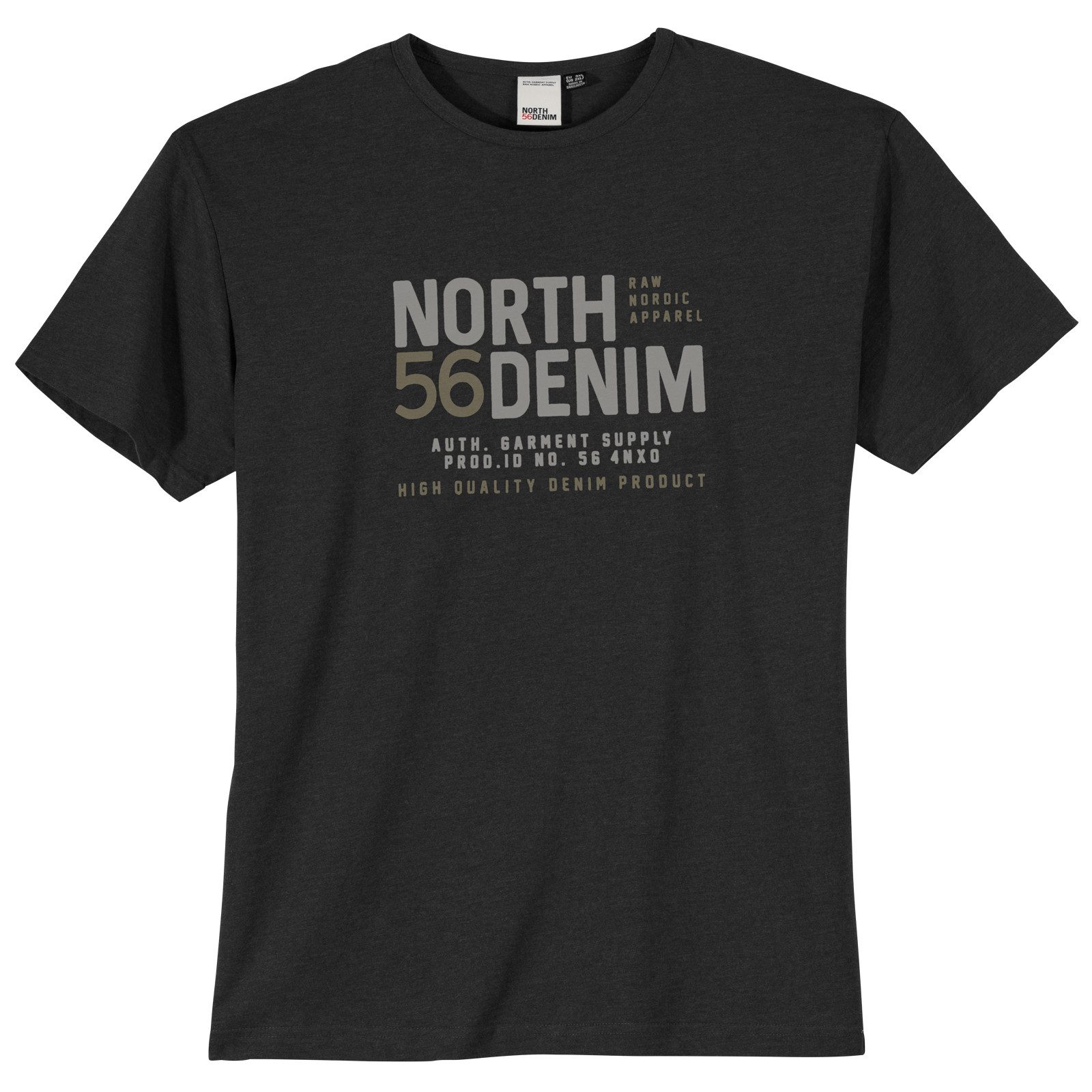 north 56 4 V-Shirt North56Denim Übergrößen T-Shirt schwarz cooler Print günstig online kaufen