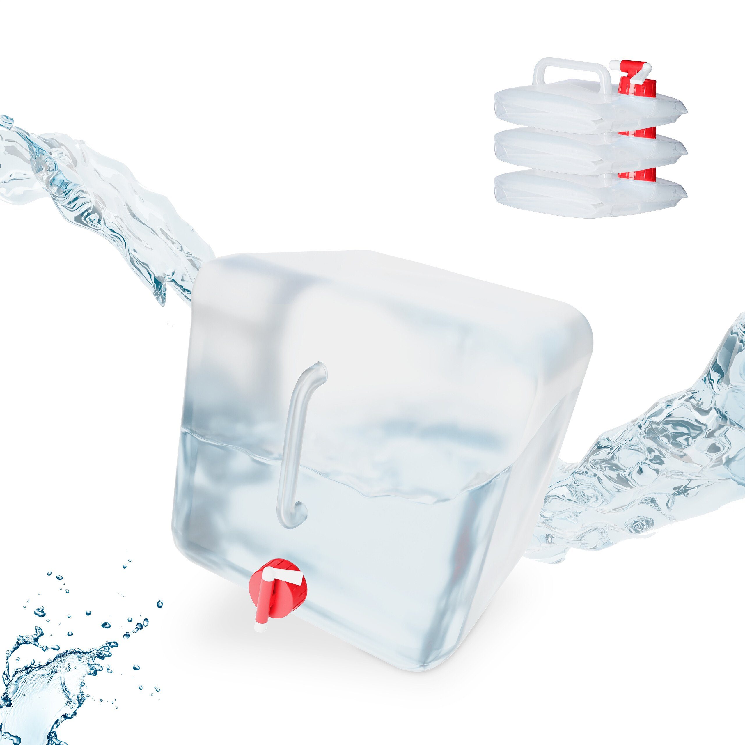 relaxdays Kanister Faltkanister 4er Set (4 St), 15 Liter
