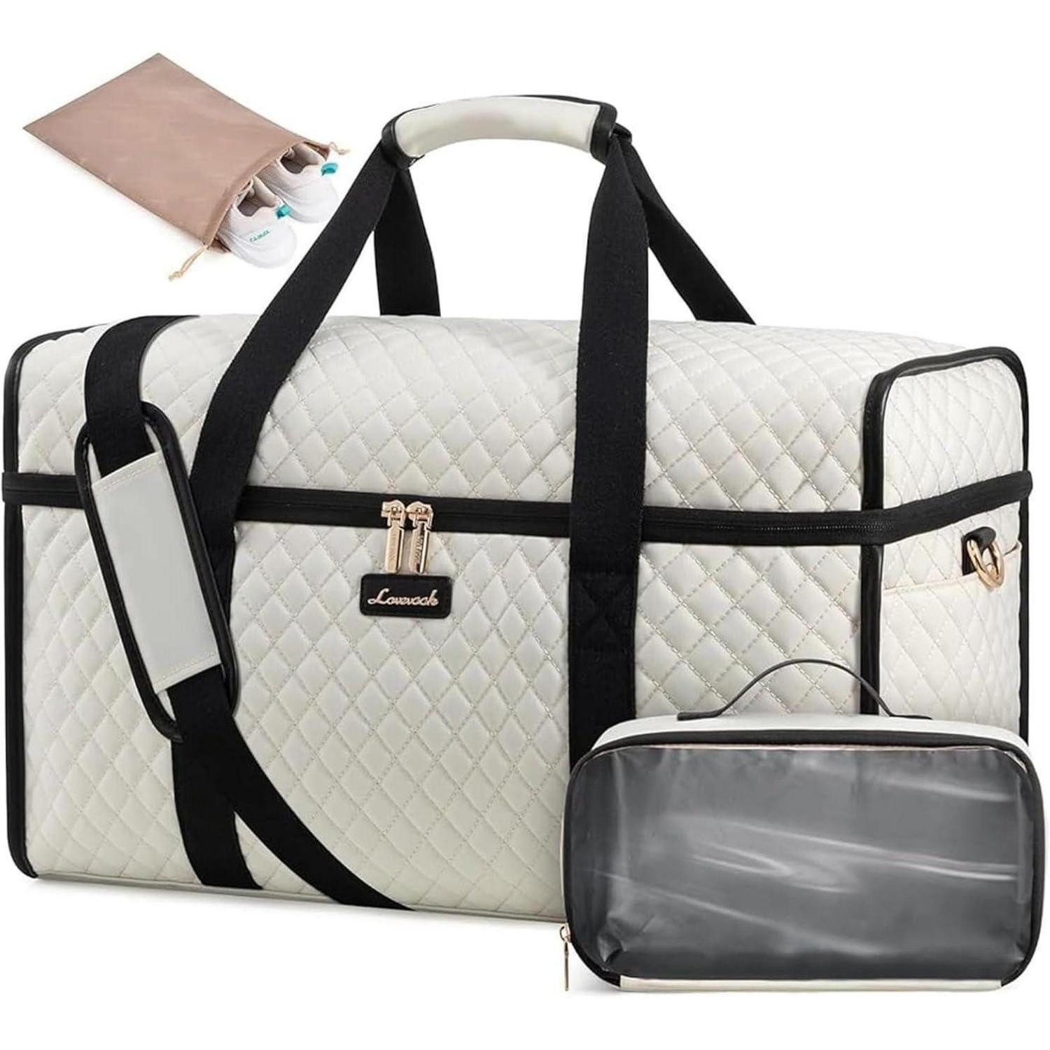 LuxusKollektion Reisetasche Reisetasche Weekender Damen Groß Beige Handgepä günstig online kaufen