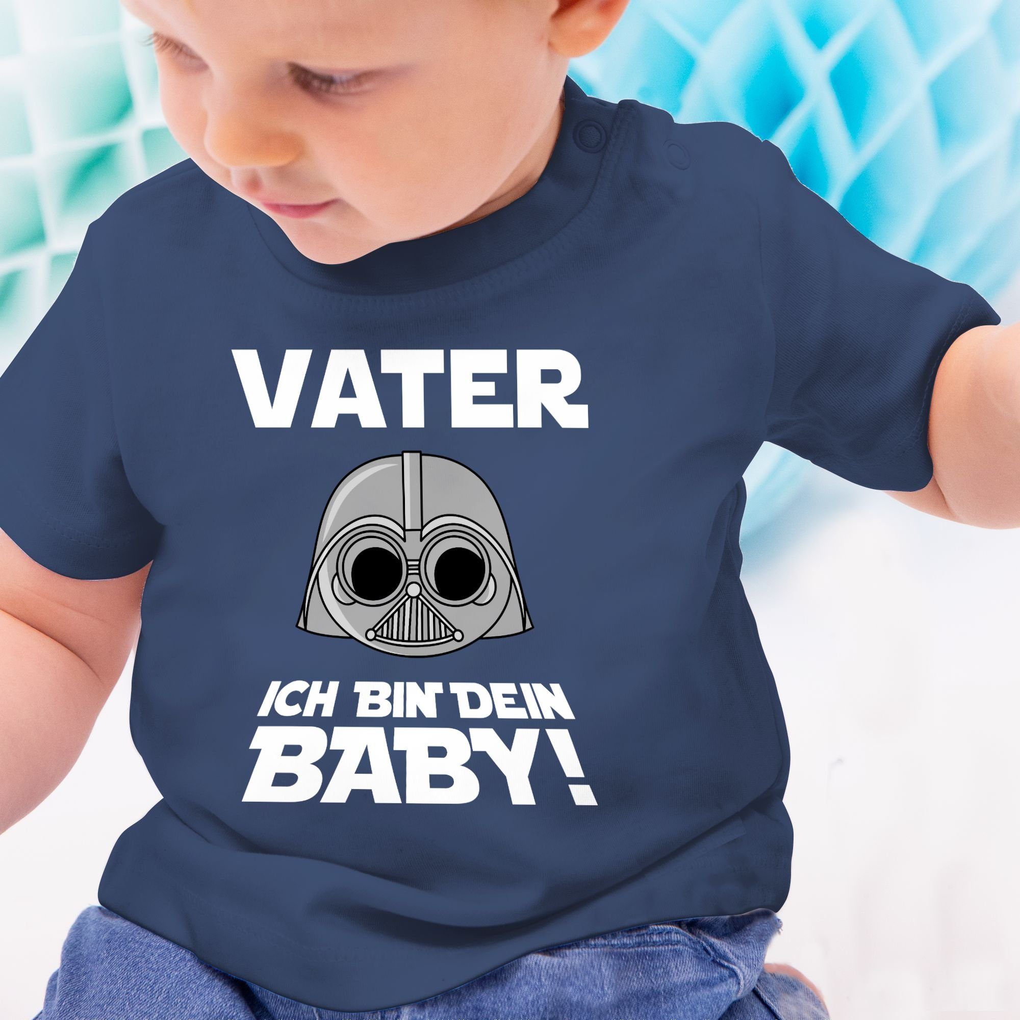 dein Navy Vatertag T-Shirt Baby Geschenk Shirtracer 2 ich Baby Blau Vater bin