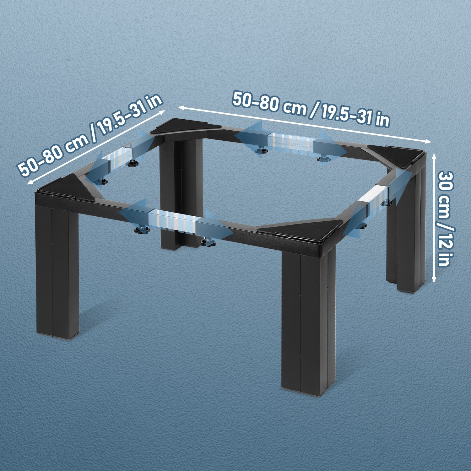 Clanmacy Waschmaschinenuntergestell Waschmaschinen Untergestell - Unterbau Sockel - Schwarz