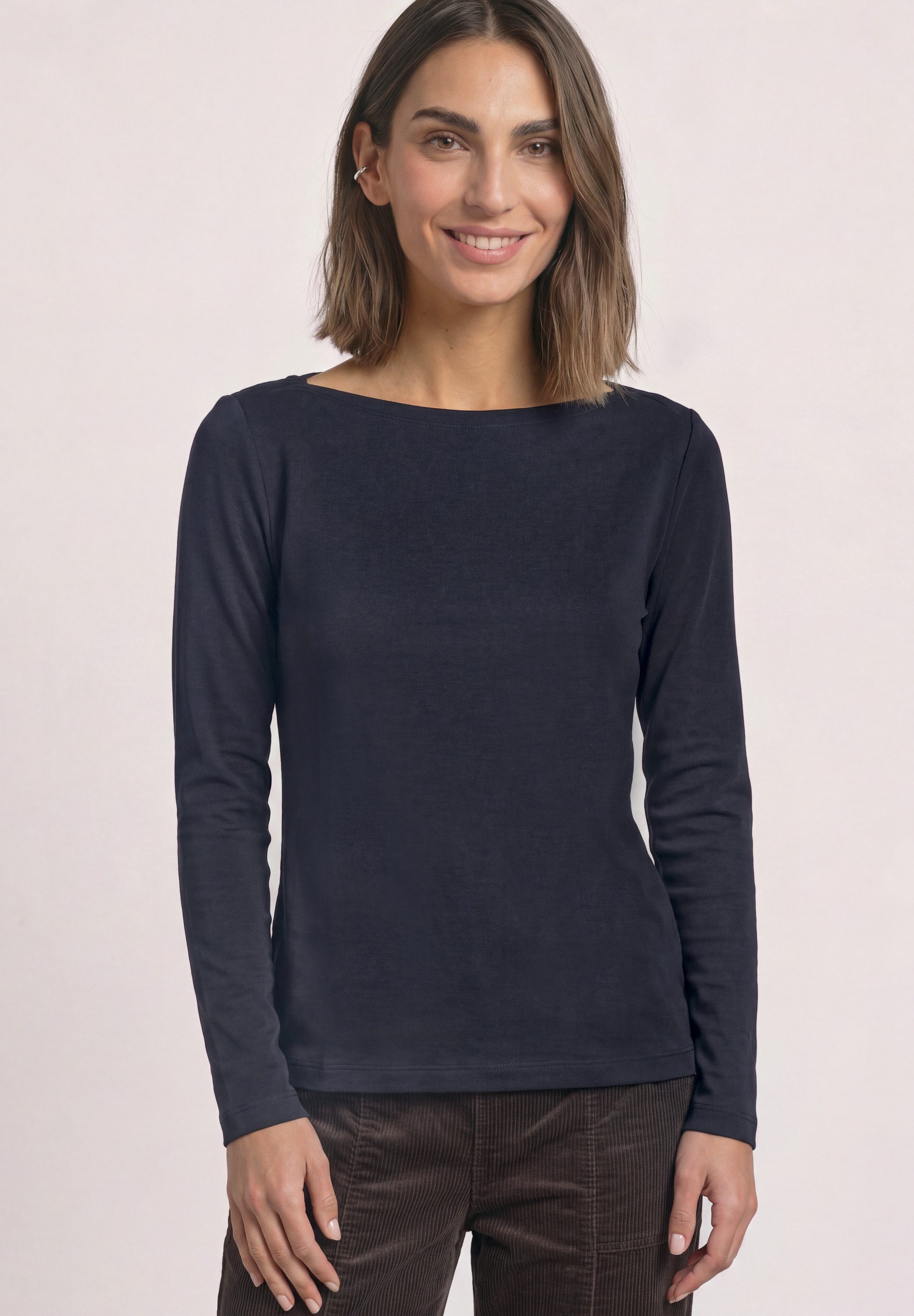 STREET ONE Langarmshirt mit U-Boot-Ausschnitt