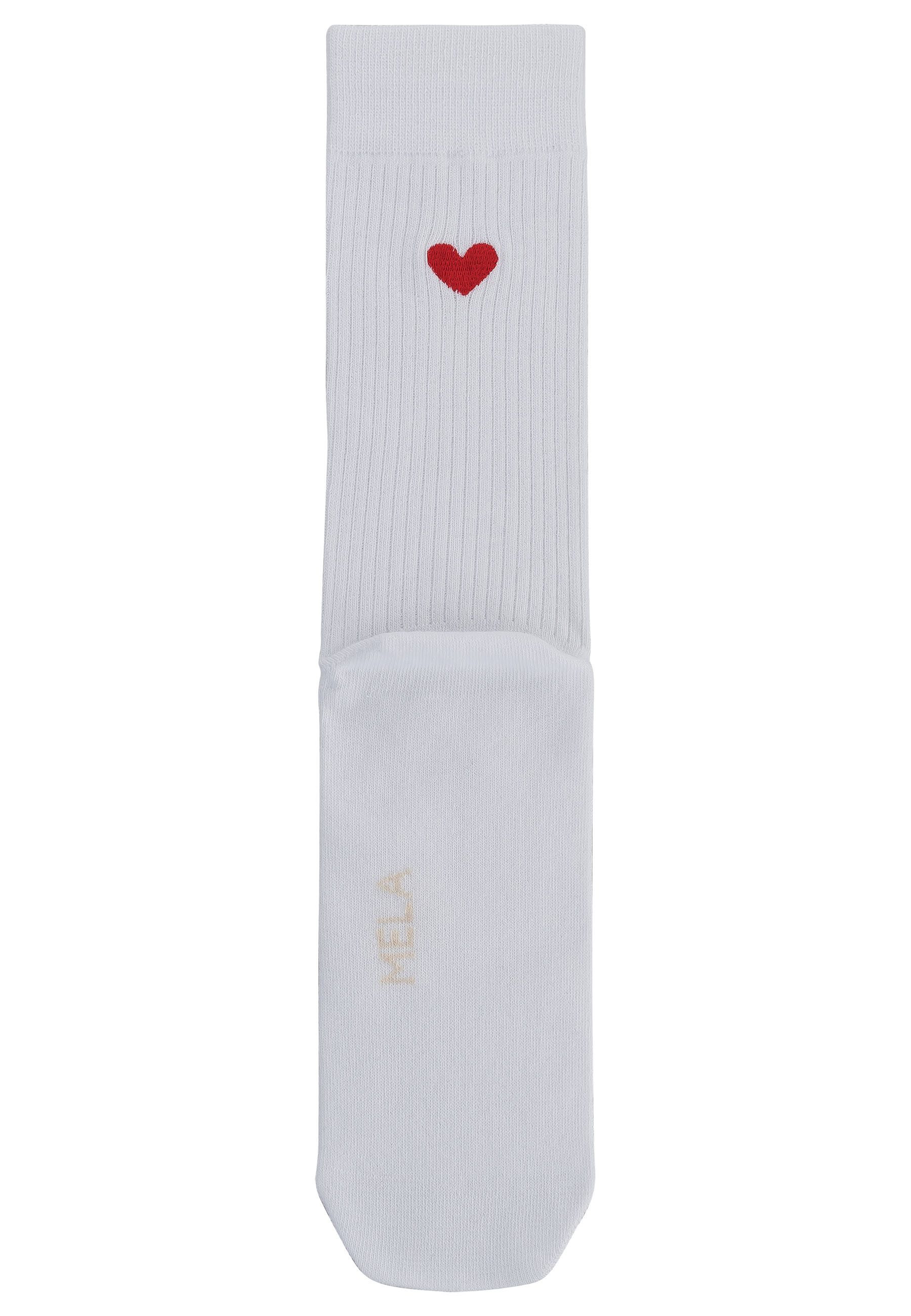 MELA Socken Unisex Gerippte Socken Stickerei günstig online kaufen