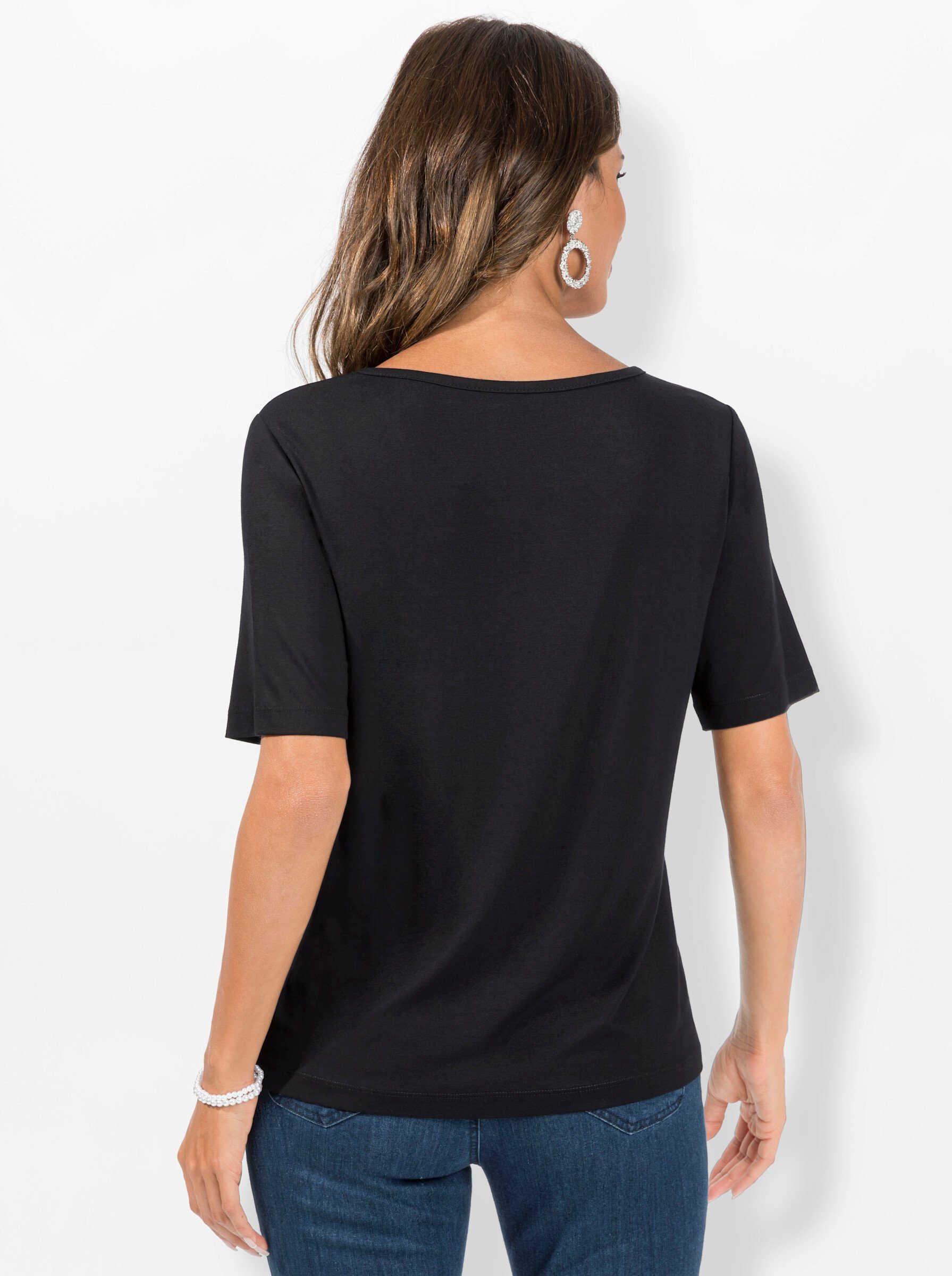 schwarz-ecru-bedruckt WEIDEN WITT T-Shirt