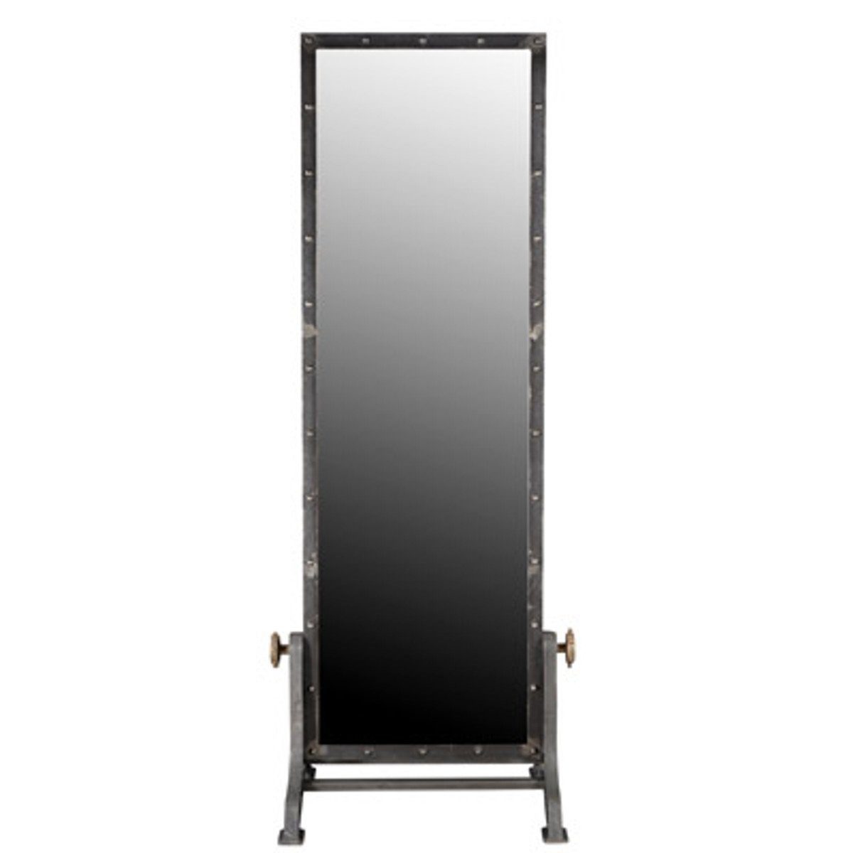 Casa Padrino Standspiegel Vintage Industrial Metall Aluminium schwenkbar - 194 cm Standspiegel Möbel Spiegel