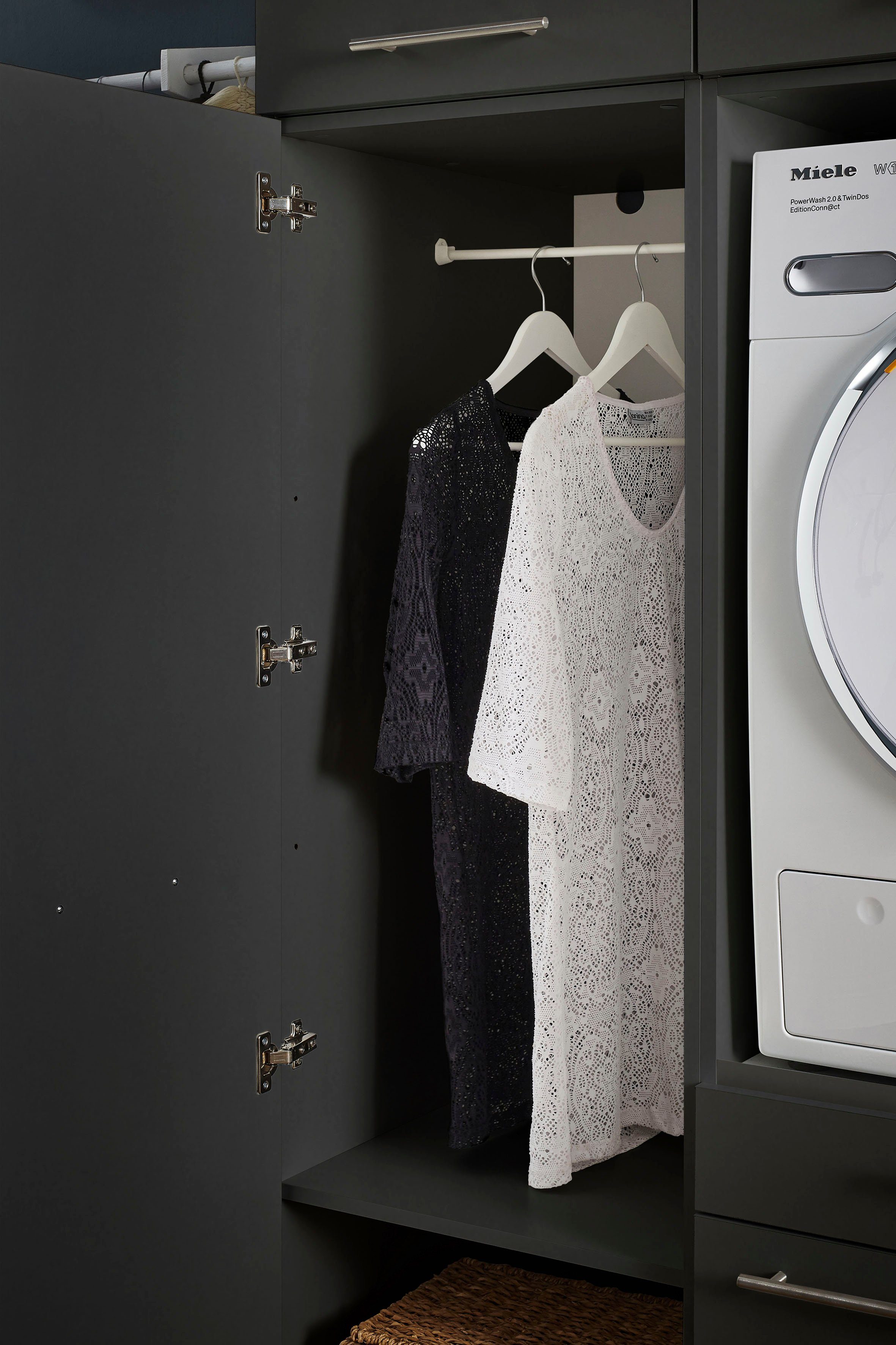 LAUNDREEZY Schrankaufsatz Weiß - 67,5x38x67,5cm Stauraum Erweiterung | Mit Liftbeschlag Klappe