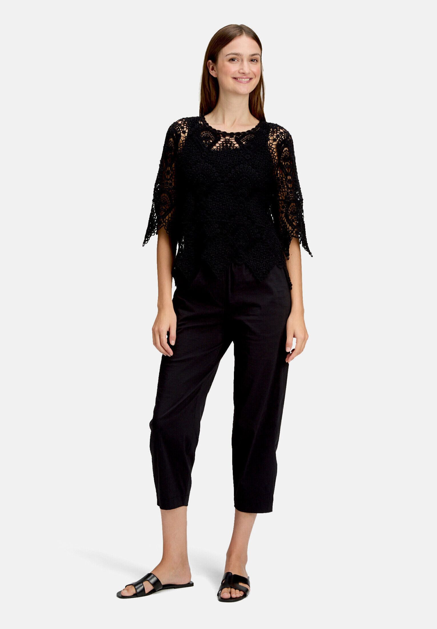 Betty&Co Kurzarmshirt Damen mit Lochmuster (1-tlg)