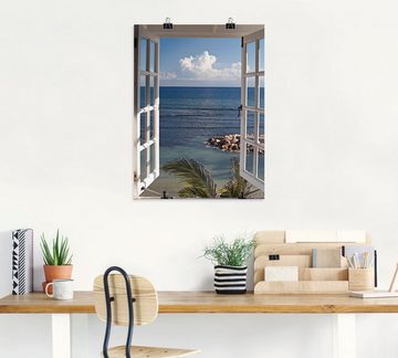 Artland Wandbild Fenster zum Paradies, Fensterblick (1 St), als Alubild, Outdoorbild, Leinwandbild, Poster, Wandaufkleber