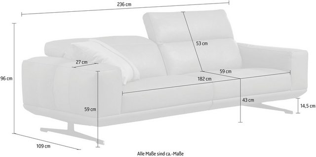 Egoitaliano 2,5 Sitzer »Gloria«, Beidseitig verstellbare Rückenelemente, mit Metallfüßen  - Onlineshop Otto