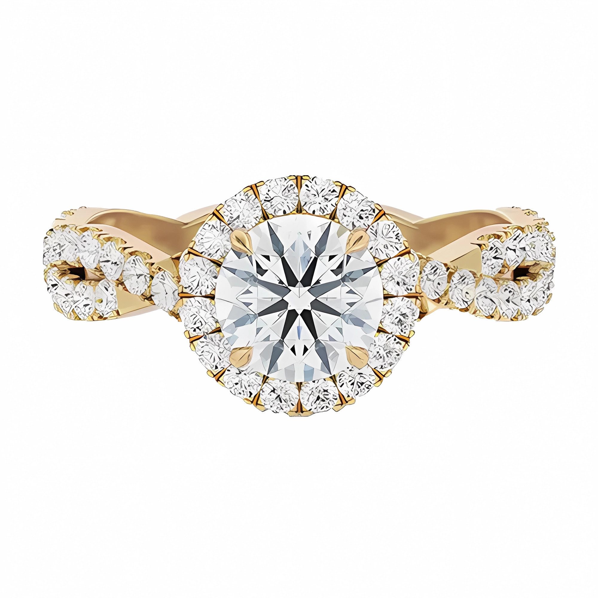 Jumpeak Diamantring Ring Gold Damen 585 Echtgold,Diamant Ring Damen,Lab Grown Diamant Ring, 1ct,E,VS1,3EX,IGI,Gold Ring,Geburtstagsgeschenk,Jubiläumsgeschenk,Rund