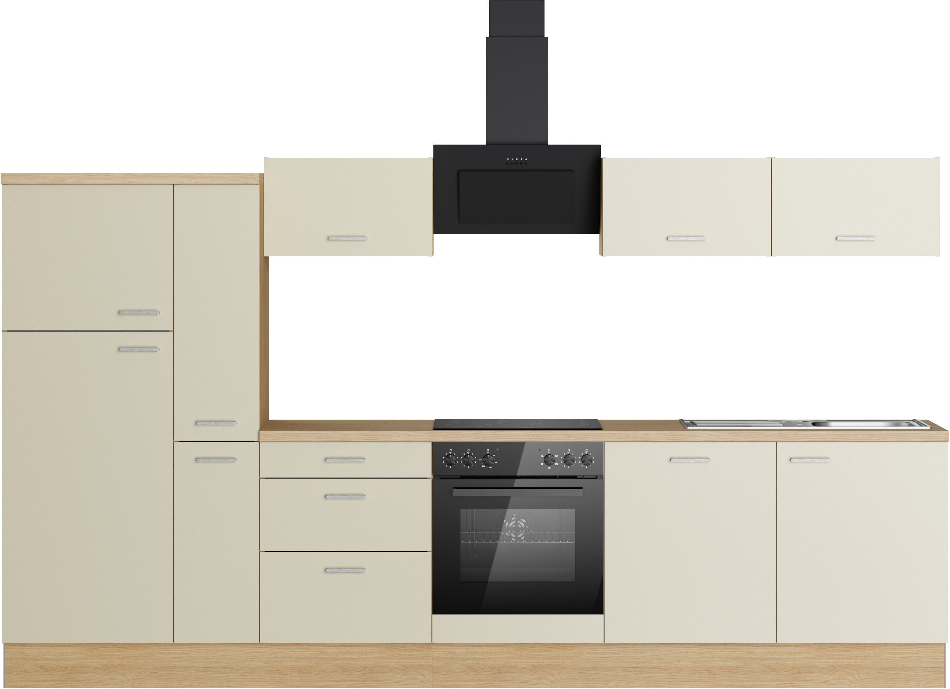 KOCHSTATION Küchenzeile KS-Sion, Breite 330 cm, schnelle Montage mit OPTIsnap, wahlweise mit E-Geräten