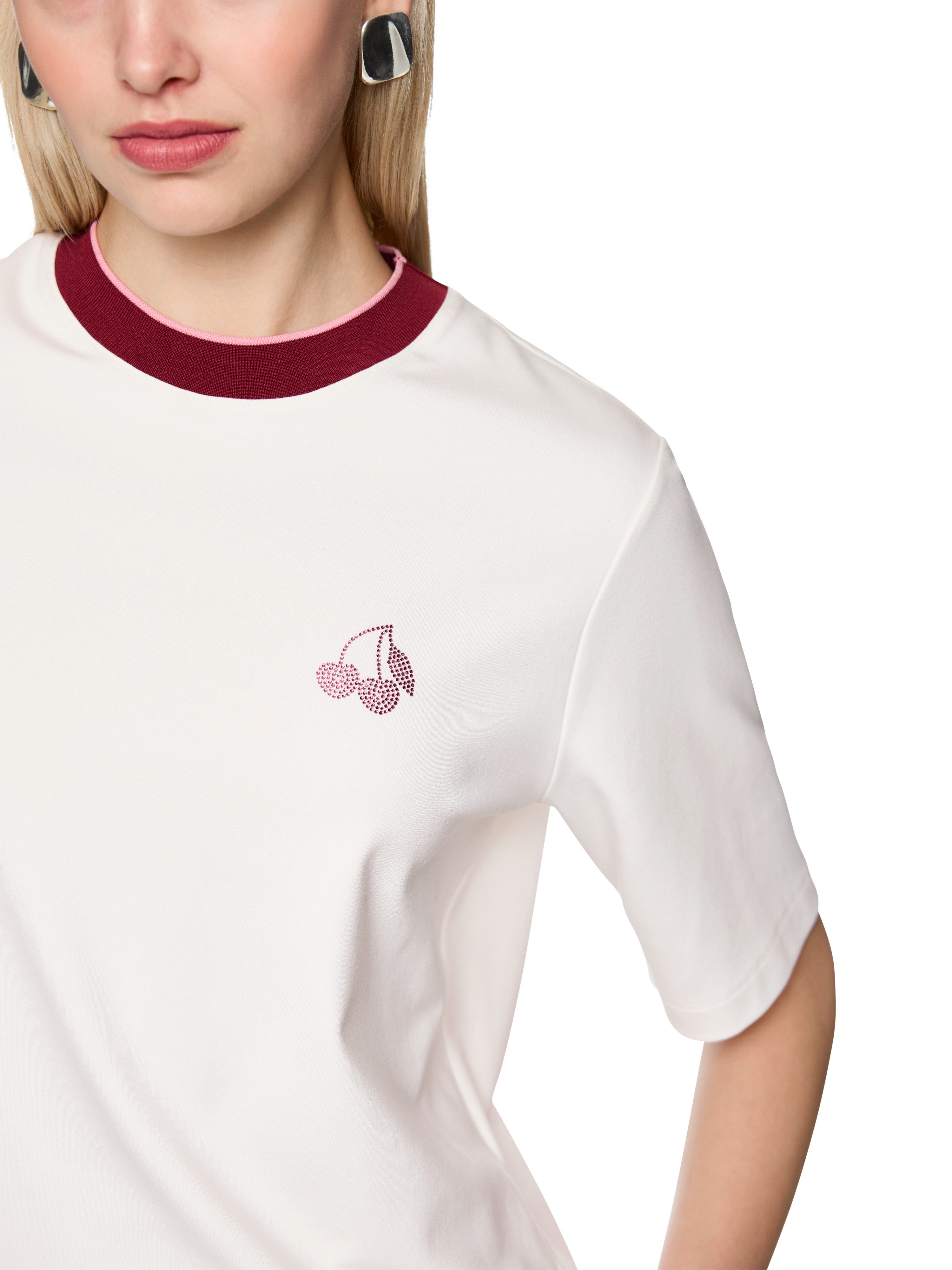 Marc Cain T-Shirt Mon Cherry Premium Damenmode gerade Form, Rundhals