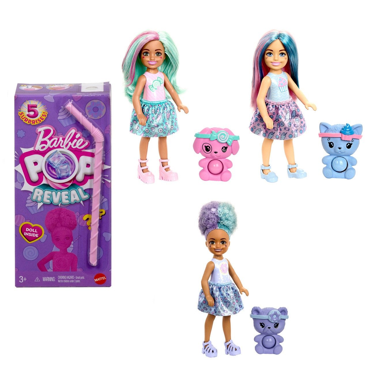 Anziehpuppe Mattel JFY01 - Barbie Pop! Reveal Chelsea Treats Series Asst.