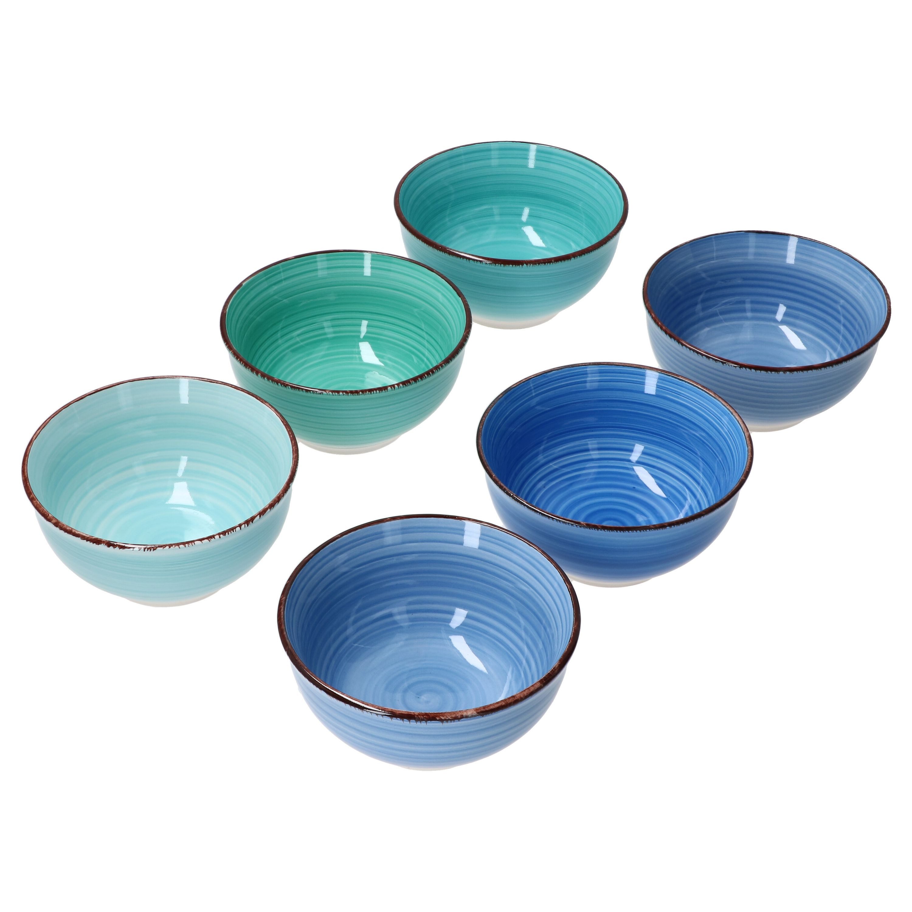 MamboCat Müslischale Blue 6er Set Snack- & Dip-Schälchen Ø12cm 200ml blaue Dessert-Schale, Steingut – Bild 2 von 4