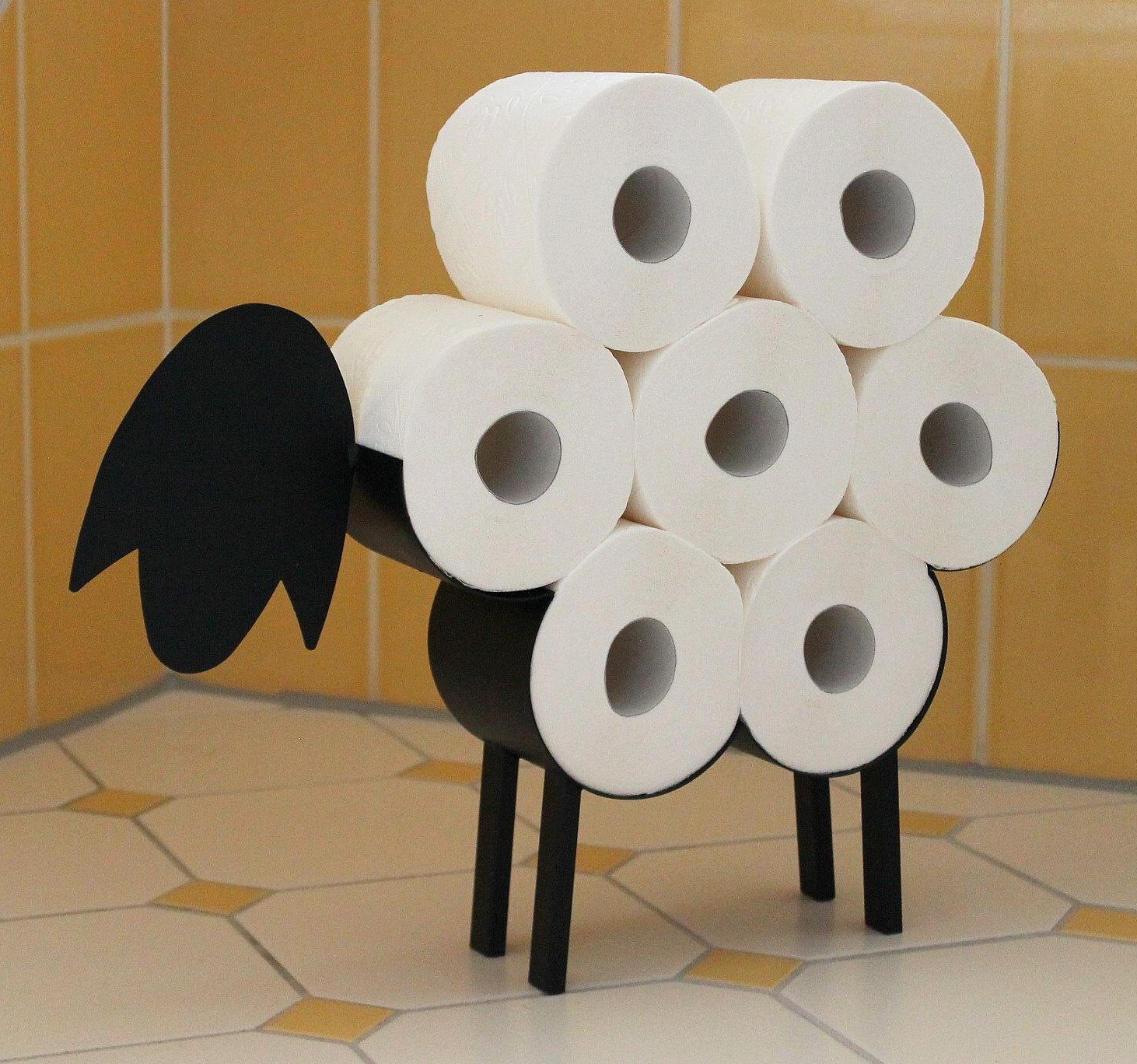 DanDiBo Toilettenpapierhalter Schwarz Metall Schaf WC günstig online kaufen