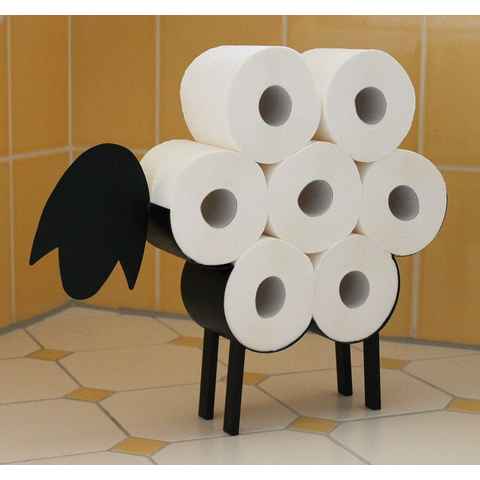 DanDiBo Toilettenpapierhalter DanDiBo Toilettenpapierhalter Schwarz Metall Schaf WC Freistehend, ohne Bohren, Freistehend