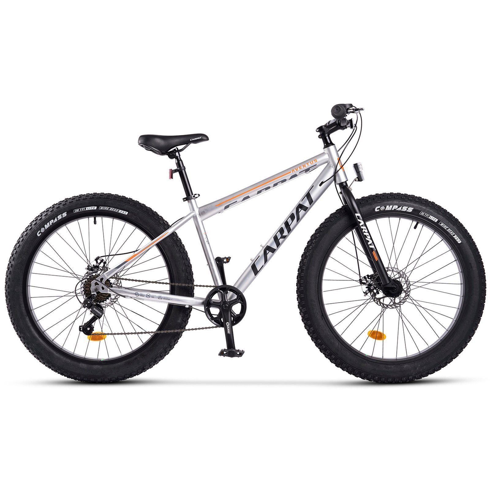 CARPAT SPORT Fatbike 26 Zoll Fat Tire 4.0 Hardtail MTB für Herren Damen und Jungen, 7 Gang Shimano, Kettenschaltung, Alu-Rahmen Fahrrad, Fat Bike Mountainbike