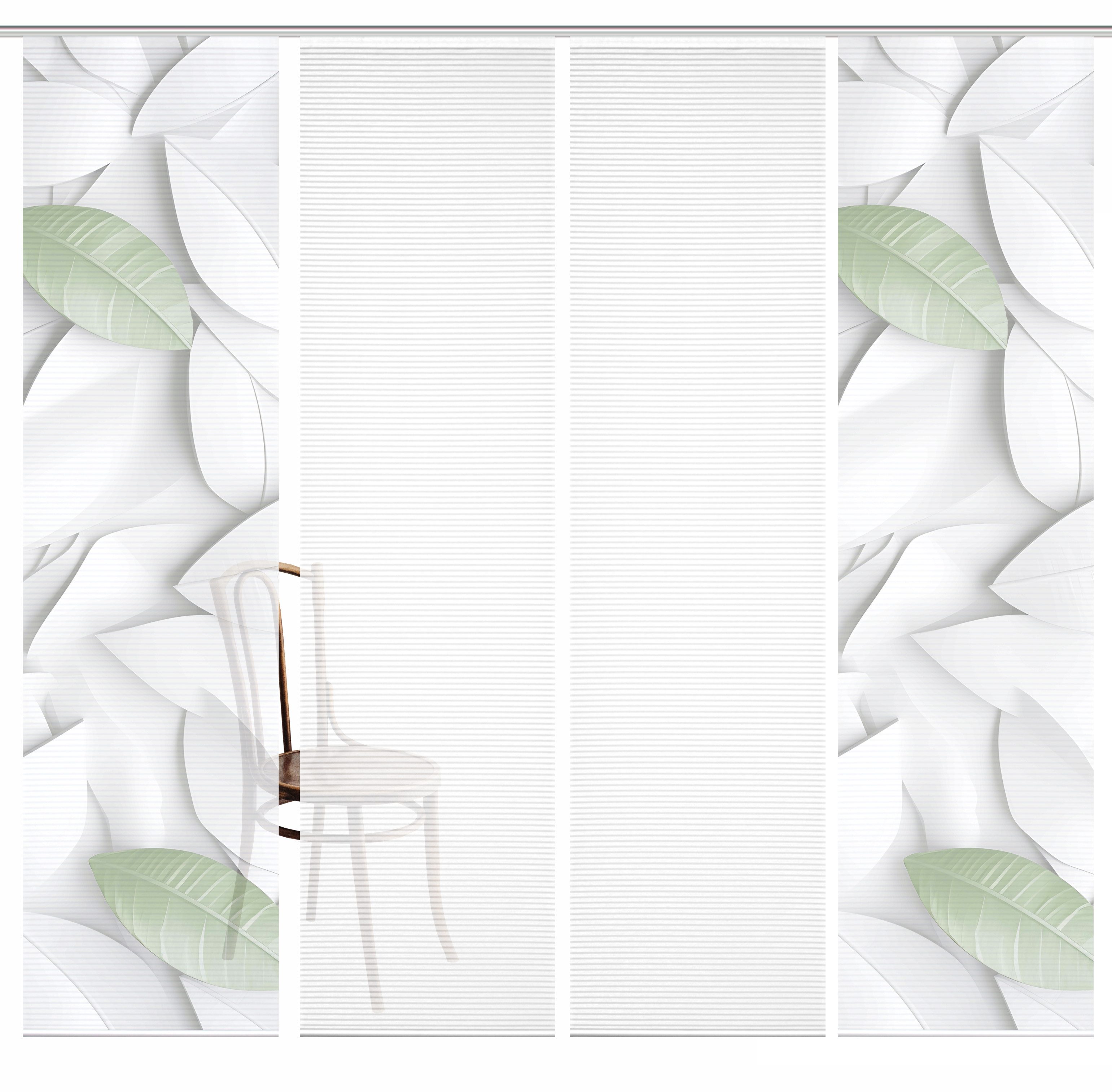 HOME in green Schiebegardine LISON (4 St), Paneelwagen, halbtransparent, SE günstig online kaufen