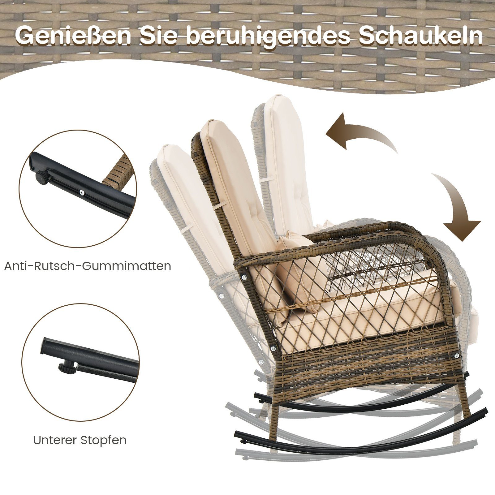 COSTWAY Balkonset 3 teilig mit 2 günstig online kaufen