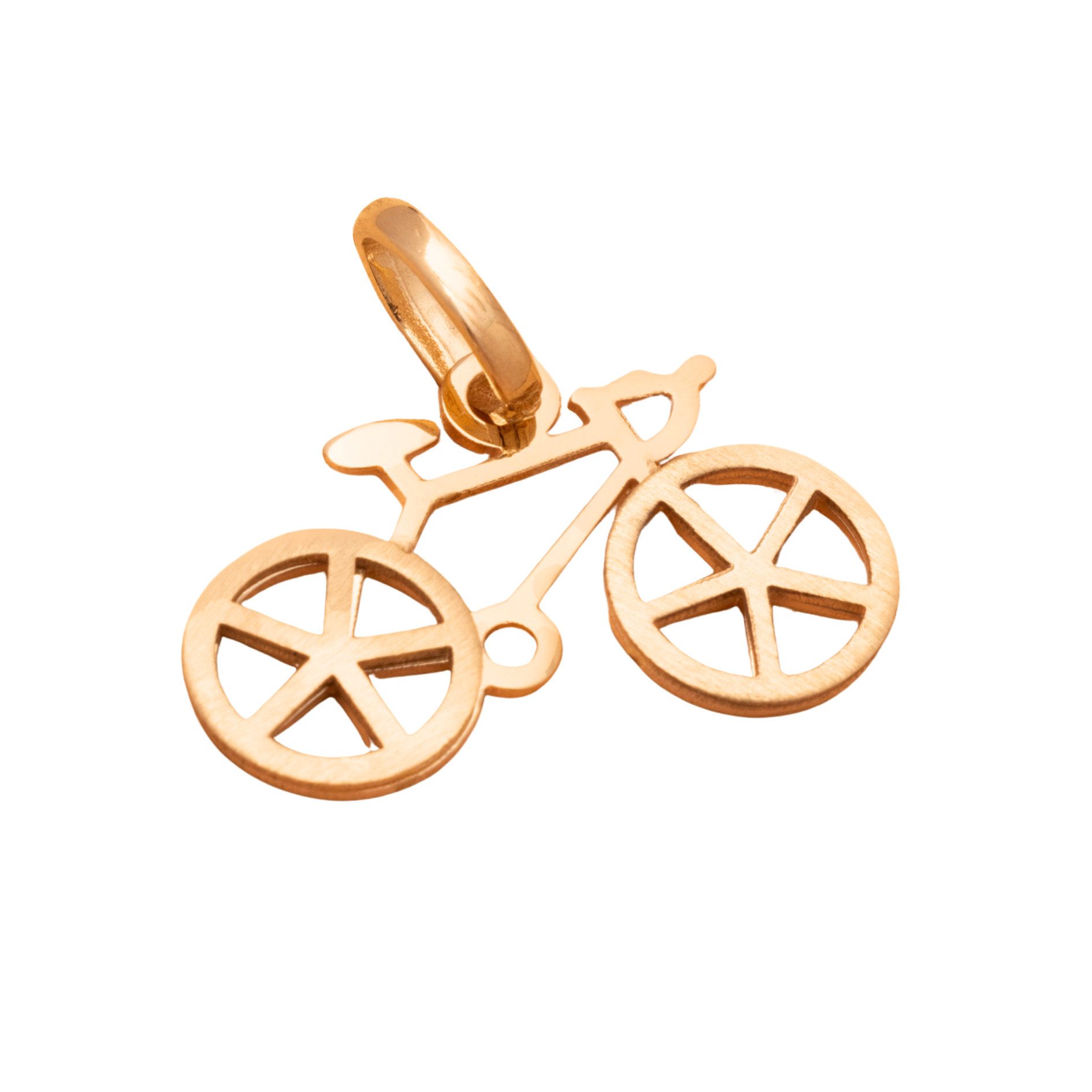 GOLDKLEIN Kettenanhänger Echtgold 14 Karat 585 Gold Fahrrad Bike Anhänger, Bestpreis-Damen Herren mit Schmuckbox - Sale bis 31.03